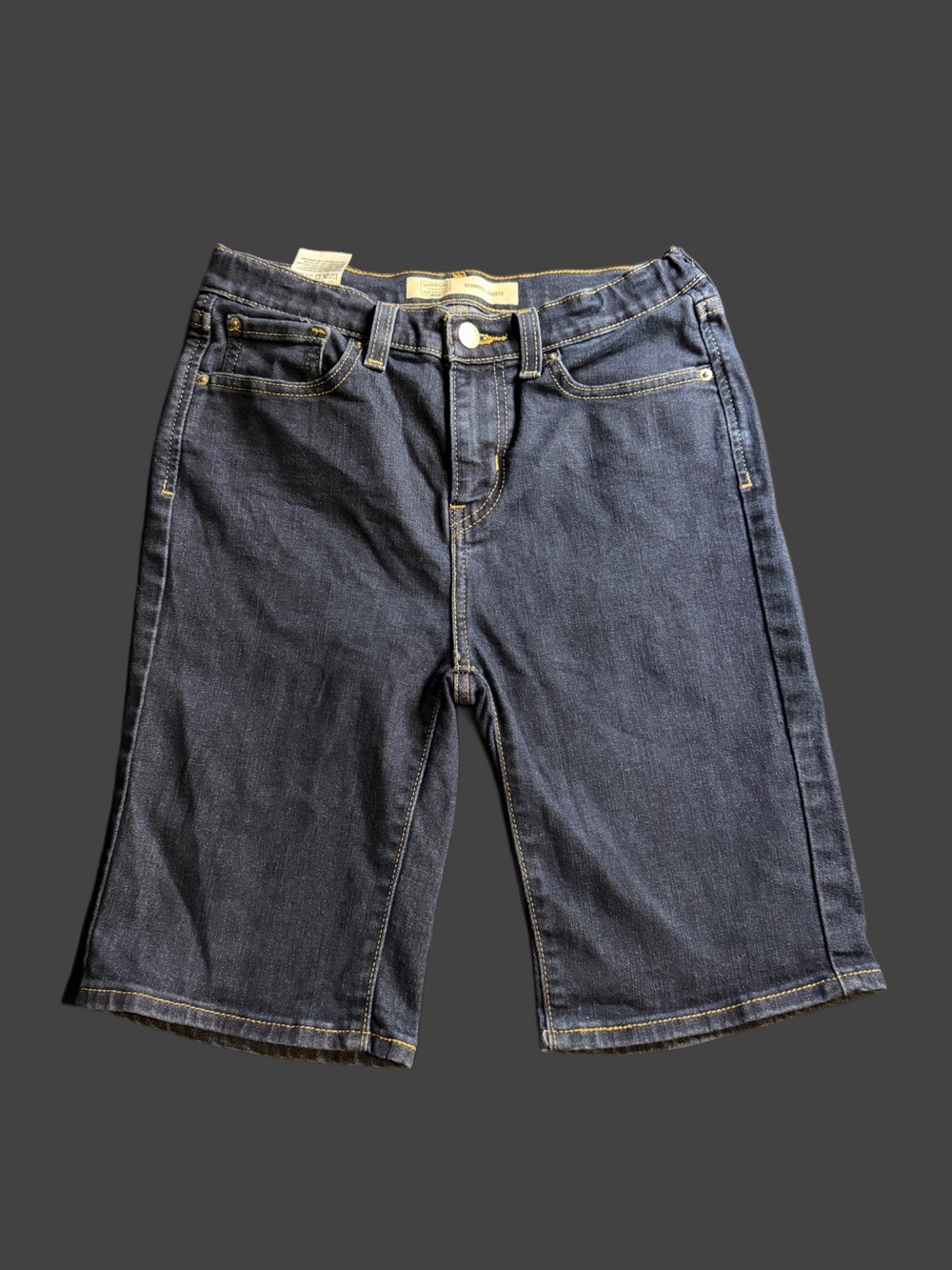 Signature by Levi Strauss Dark Blue Denim Bermuda Shorts